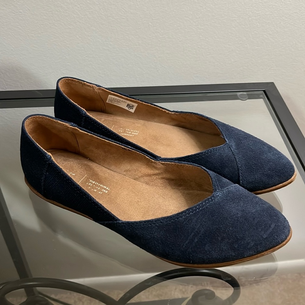 Toms Jutti Neat Bleu Navy Women's Flat Shoes 7.5 W